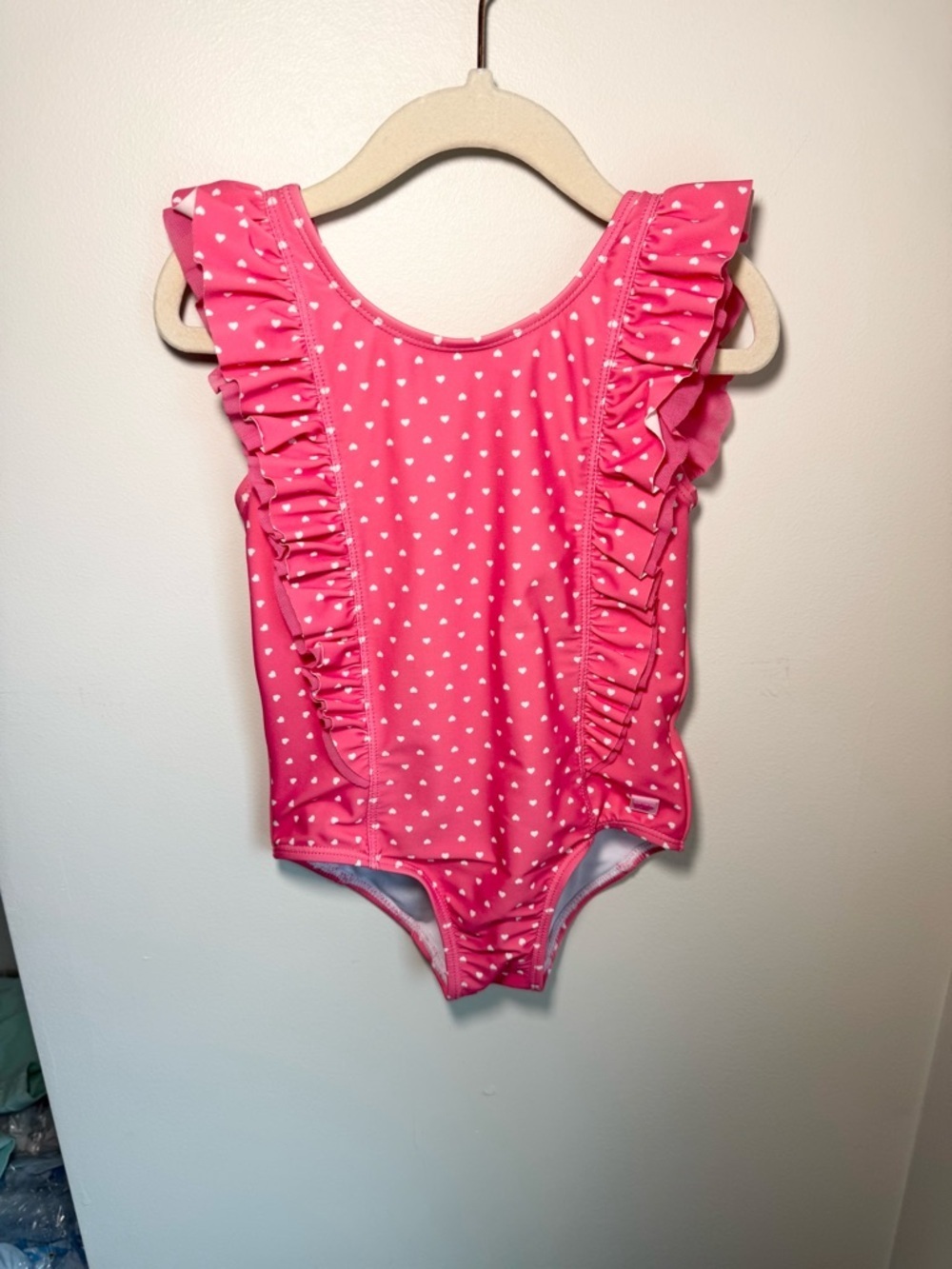 Ruffle Butts Pink Hearts OnePiece Size 4T